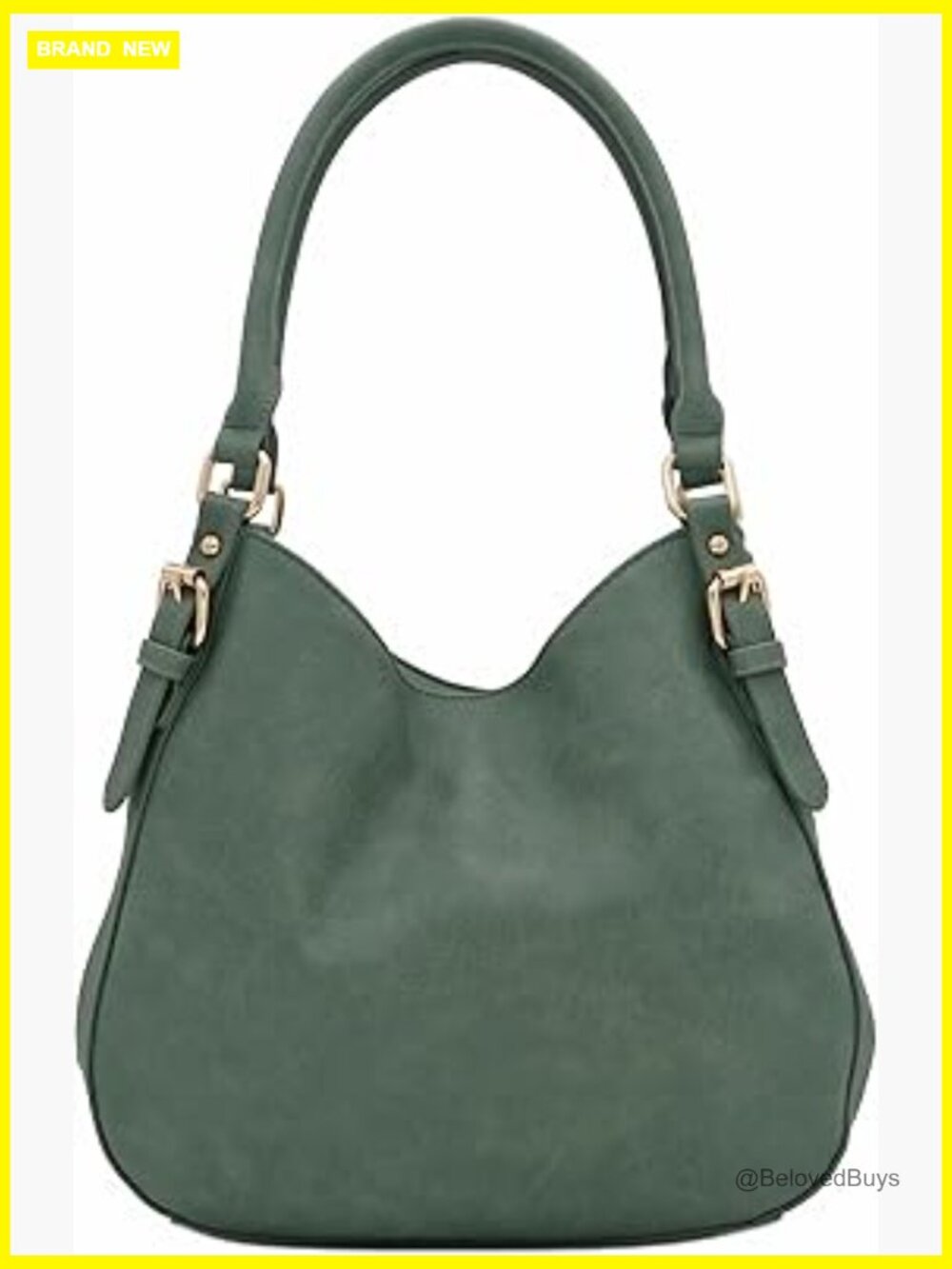 Lightweight 3 Compartment Faux Leather Hobo Bag Medium